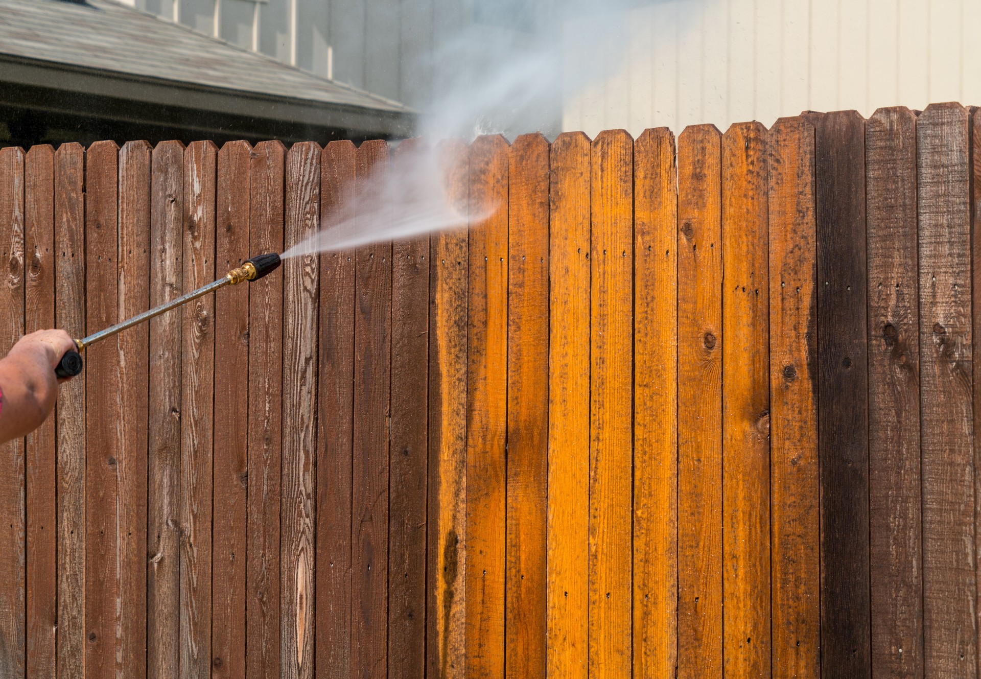 Turn old to new and dirty to clean with Pressure washing wooden fence